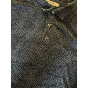 Tommy Bahama Stretch Shirt Mens Large Blue Button Floral Soft Tencel Vacay